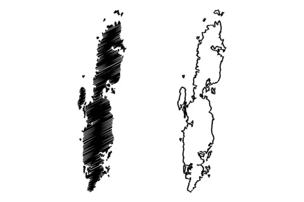 Nord Und Mittlere Andamanenregion Andamanen Und Nikobareninseln Republik Indien Kartenvektorillustration — Stockvektor