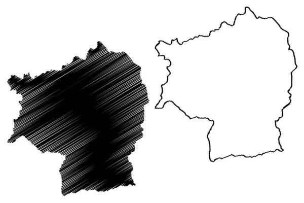 North Sikkim District Sikkim State Republika Indii Mapa Wektor Ilustracja — Wektor stockowy