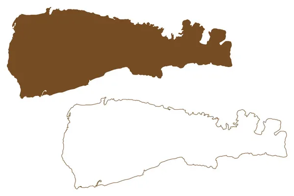 Isla Taliabu Regencia República Indonesia Asia Sudoriental Mapa Vector Ilustración — Archivo Imágenes Vectoriales