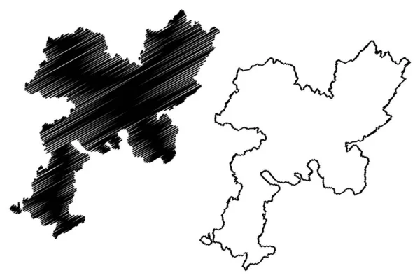 Distrikt Patiala Bundesstaat Punjab Republik Indien Kartenvektorillustration Kritzelskizze Patiala Karte — Stockvektor