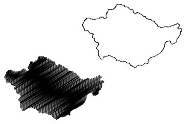 Peddapalli ilçesi (Telangana Eyaleti, Hindistan Cumhuriyeti) harita vektör çizimi, çizim Peddapalli haritası