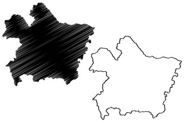 Perambalur ilçesi (Tamil Nadu Eyaleti, Hindistan Cumhuriyeti) harita vektör ilüstrasyonu, çizim Perambalur haritası