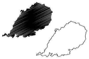 Pulwama ilçesi (Jammu ve Kashmir birliği toprakları, Hindistan Cumhuriyeti) harita vektör çizimi, çizim Pulwama haritası
