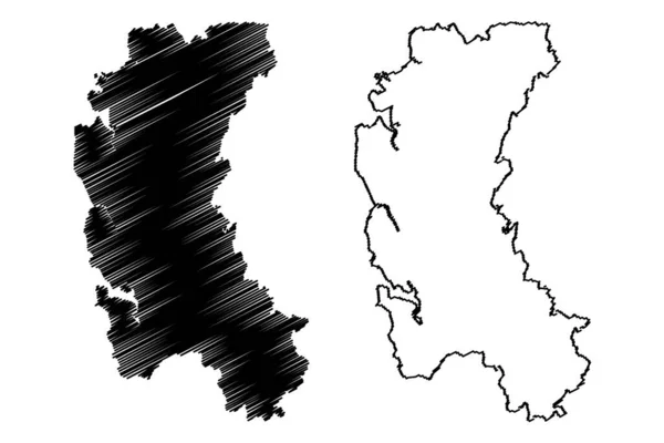 Raigad District Maharashtra State Konkan Division Republic India Mapa Vector — Archivo Imágenes Vectoriales