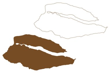 Ymer Adası (Danimarka Krallığı, Grönland, Kuzey Amerika) harita vektör çizimi, çizim çizimi Ymer haritası