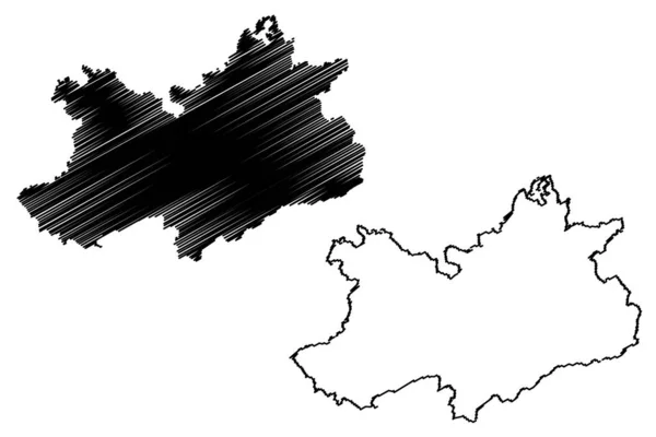 Raisen District Madhya Pradesh State Bhopal Division Republika Indii Mapa — Wektor stockowy