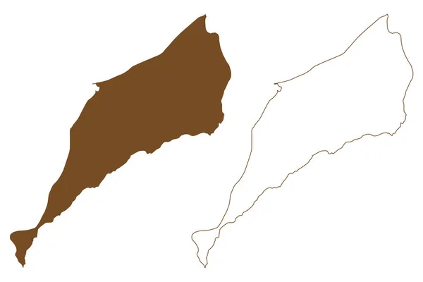 Ilha Karaginsky Rússia Federação Russa Kamchatka Krai Mapa Ilustração Vetorial —  Vetores de Stock