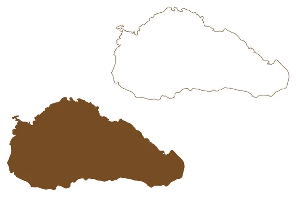 오비섬 인도네시아 공화국 동남아시아 스케치 오비라 — 스톡 벡터