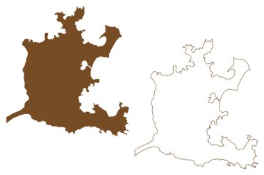 Groote Eylandt Adası (Kuzey Bölgesi, Avustralya Cumhuriyeti) harita vektör çizimi, çizim çizimi Groote Eylandt haritası