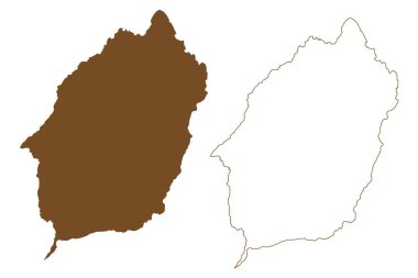 Morotai Adası (Endonezya Cumhuriyeti, Güney Doğu Asya, Maluku Adaları Takımadaları) harita vektör çizimi, karalama çizimi Morotai haritası