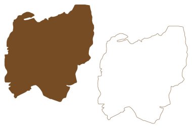 Wilczek Kara Adası (Rusya, Rusya Federasyonu, Franz Josef Land takımadaları) harita vektör çizimi, çizim çizimi Wilczek Land haritası