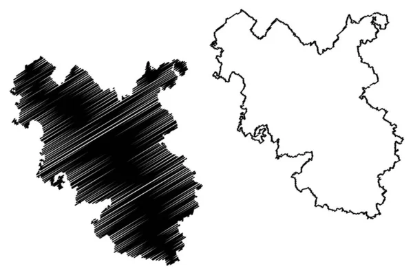 Sagardistrikt Madhya Pradesh State Sagar Division Republic India Kartillustrasjon Sjøkart – stockvektor