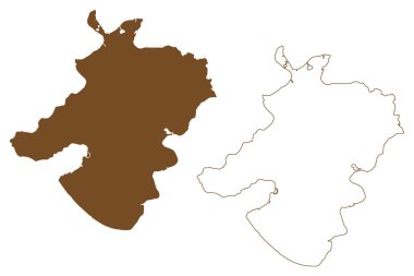 Nelson Adası (Amerika Birleşik Devletleri, Kuzey Amerika, Alaska, ABD) harita vektör çizimi, çizim çizimi Kaluyaq haritası