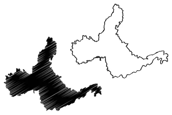 Distrito Sehore Estado Madhya Pradesh Divisão Bhopal República Índia Mapa —  Vetores de Stock