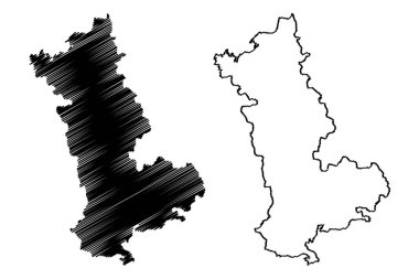 Shahdol ilçesi (Madhya Pradesh Eyaleti, Shahdol bölümü, Hindistan Cumhuriyeti) harita vektör çizimi, çizim haritası