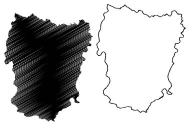 Shamli ilçesi (Uttar Pradesh Eyaleti, Hindistan Cumhuriyeti) harita vektör çizimi, çizim Shamli haritası