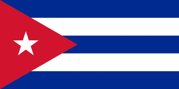 Küba Ulusal Bayrak Cumhuriyeti Vektör Yatay Mavi Çizgiler Ile Beyaz — Stok Vektör