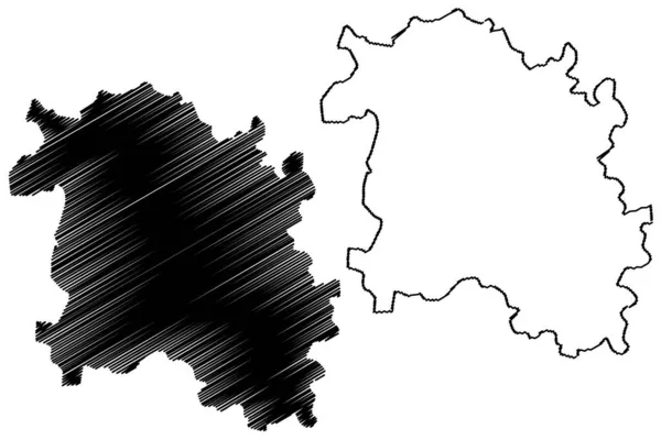 Sirsa District Haryana State Republic India Map Vector Illustrch Scribble — стоковий вектор