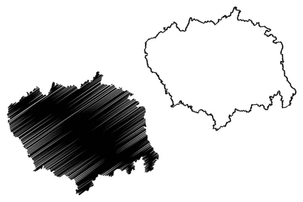 Sitapur区 印度共和国北方邦 地图矢量图解 速写草图Sitapur地图 — 图库矢量图片