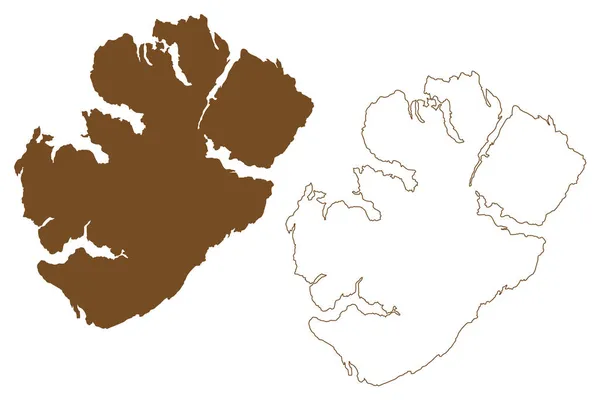 Isola Magdalena Repubblica Del Cile Sud America Latina Mappa Vettoriale — Vettoriale Stock