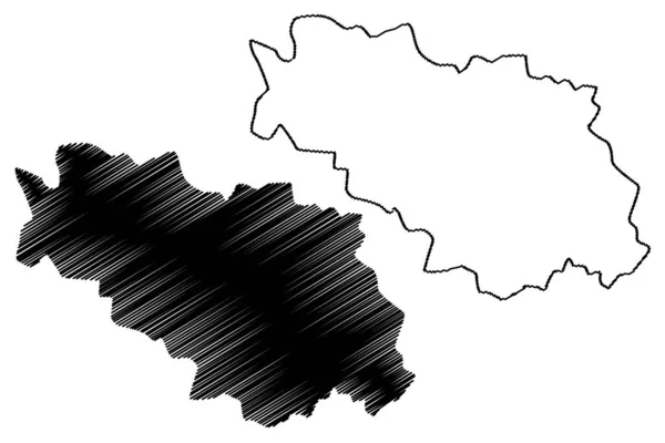 Sonipat District Haryana State Republic India Map Vector Illustrch Scribble — стоковий вектор