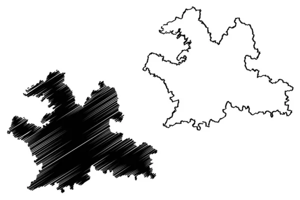 Solapur District Maharashtra State Pune Division Indická Republika Mapa Vektorové — Stockový vektor