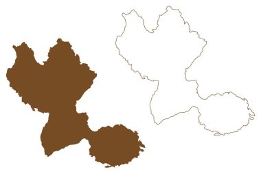 Bacan Adası (Endonezya Cumhuriyeti, Moluccas Takımadası) harita vektör çizimi, çizim Bachans, Bachians ve Batchians haritası