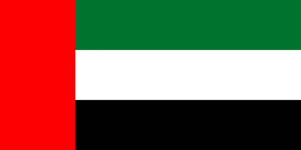 国旗アラブ首長国連邦 アラブ首長国連邦 水平方向の緑 黒の三色旗を掲揚 — ストックベクタ