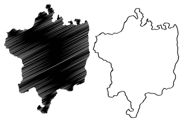 Tikamgarh District Madhya Pradesh State Sagar Division Republic India Mapa — Vector de stock