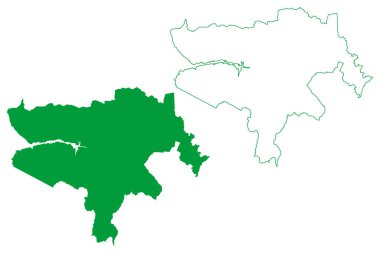 Jequie Belediyesi (Bahia Eyaleti, Brezilya Federatif Cumhuriyeti) harita vektör çizimi, karalama çizimi Jequie haritası