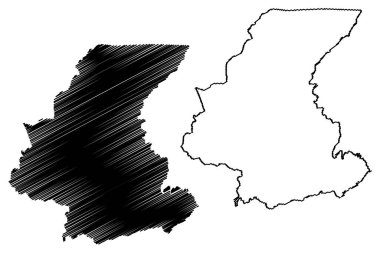 Tinsukia ilçesi (Assam Eyaleti, Hindistan Cumhuriyeti) harita vektör çizimi, karalama çizimi Tinsukia haritası
