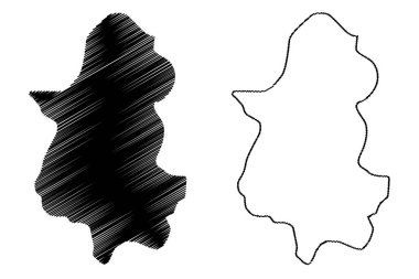 Tirap ilçesi (Arunachal Pradesh Eyaleti, Hindistan Cumhuriyeti) harita vektör çizimi, çizim Tirap haritası