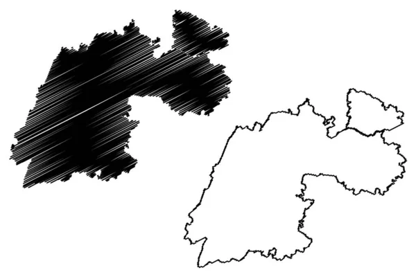 Tiruvannamalai District Tamil Nadu State Republika Indii Mapa Wektor Ilustracja — Wektor stockowy