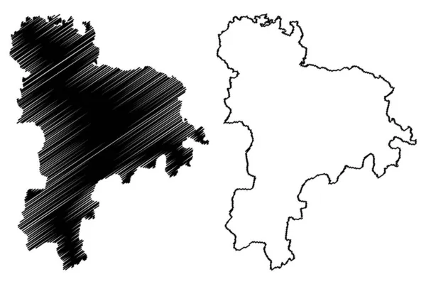 Tiruppur District Tamil Nadu State Republiek India Kaart Vector Illustratie — Stockvector