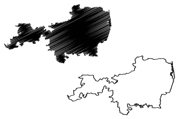 Tiruvallur District Tamil Nadu State Republic India Χάρτης Εικονογράφηση Φορέα — Διανυσματικό Αρχείο