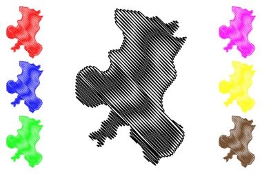 Bajali ilçesi (Assam Eyaleti, Hindistan Cumhuriyeti) harita vektör çizimi, çizim Bajali haritası