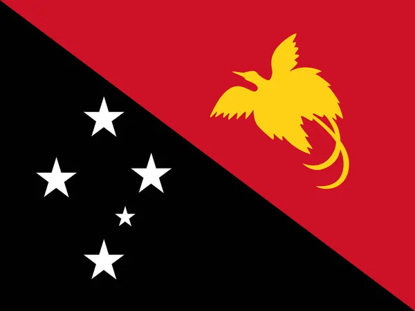 National Flag Independent State Papua New Guinea Png Bovenste Driehoek — Stockvector