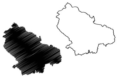 Udhampur ilçesi (Jammu ve Kashmir Birliği toprakları, Hindistan Cumhuriyeti) harita vektör çizimi, çizim Udhampur haritası