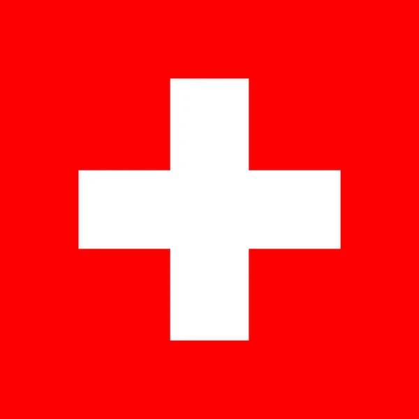 Nationale Vlag Zwitserland Zwitserse Bondsstaat Zwitsers Kruis Vierkante Vlag Met — Stockvector