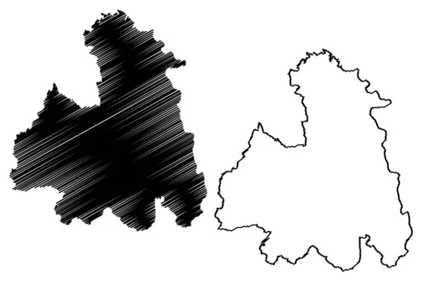 Distrito Umaria Estado Madhya Pradesh Divisão Shahdol República Índia Mapa —  Vetores de Stock