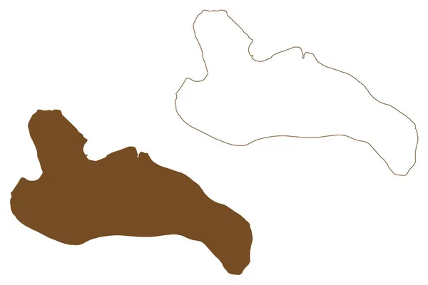 Isla Rantau República Indonesia Sudeste Asiático Mapa Vector Ilustración Boceto — Archivo Imágenes Vectoriales