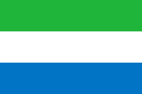 Drapeau National République Sierra Leone Salone Tricolore Horizontal Vert Clair — Image vectorielle