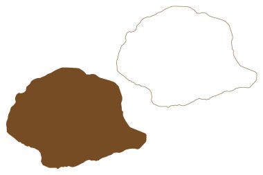 Clavering Adası (Danimarka Krallığı, Grönland, Kuzey Amerika) harita vektör çizimi, çizim çizimi Clavering haritası