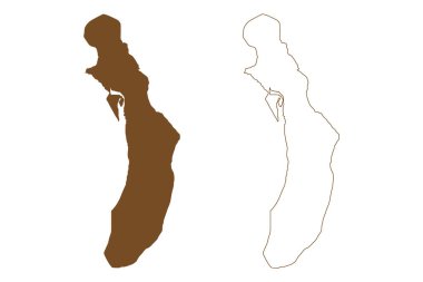 Bhola adası (Bangladeş Halk Cumhuriyeti, Bengal Körfezi) harita vektör çizimi, çizim Dakhin Shahbazpur haritası