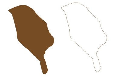 Naresland Adası (Danimarka Krallığı, Grönland, Kuzey Amerika) harita vektör çizimi, çizim çizimi Nares Land haritası