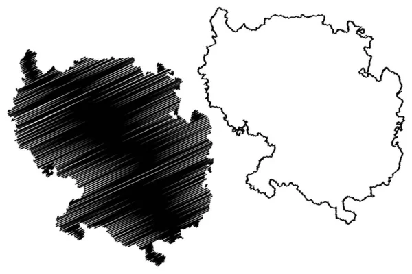 维迪沙地区 印度共和国博帕尔省中央邦 地图矢量图解 素描维迪沙地图 — 图库矢量图片