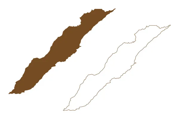 Карта Местности Острова Уруп Россия Российская Федерация Курильские Острова — стоковый вектор