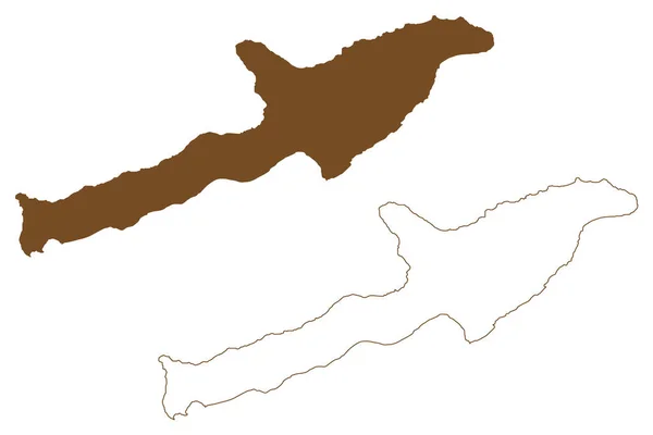 Острів Кешм Ісламська Республіка Іран Персія Картографічна Векторна Ілюстрація Ескіз — стоковий вектор