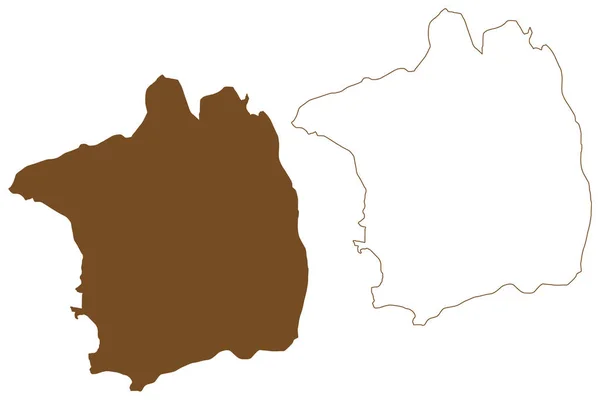バレンツヤ島 ノルウェー王国 スヴァールバル諸島 地図ベクトル図 スケッチブルスケッチバレンツ地図 — ストックベクタ