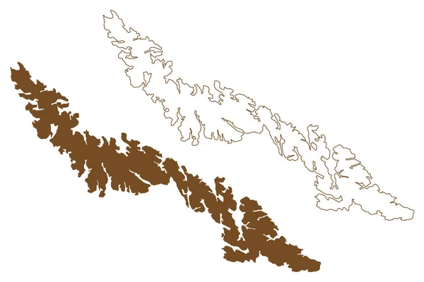 Isla Desolacion República Chile Sur Latinoamerica Archipiélago Tierra Del Fuego — Vector de stock